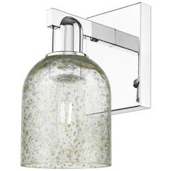 Arcadia Caledonia 11" High Polished Chrome Sconce With Mica Shade