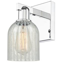 Arcadia Caledonia 11" High Polished Chrome Sconce With Mouchette Shade