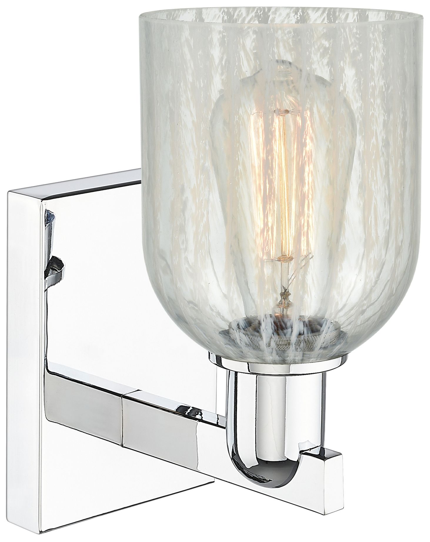 Image 2 Arcadia Caledonia 11" High Polished Chrome Sconce With Mouchette Shade more views