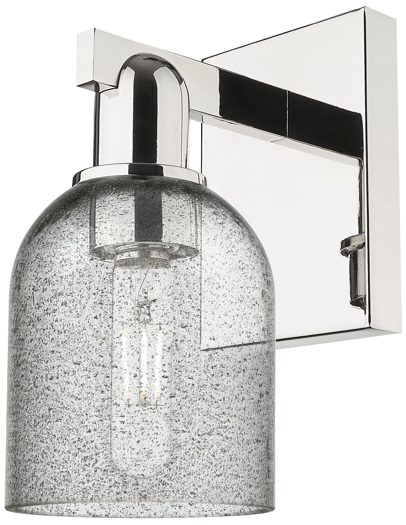 Arcadia Caledonia 11" High Polished Nickel Sconce With Charcoal Shade