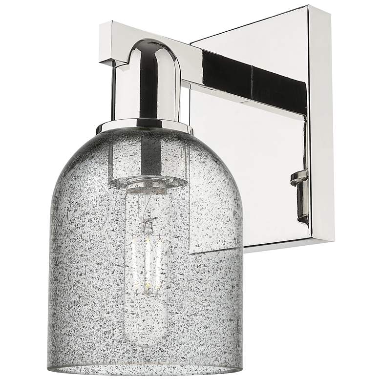 Image 1 Arcadia Caledonia 11" High Polished Nickel Sconce With Charcoal Shade