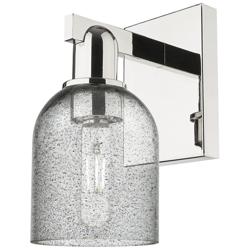 Arcadia Caledonia 11" High Polished Nickel Sconce With Charcoal Shade