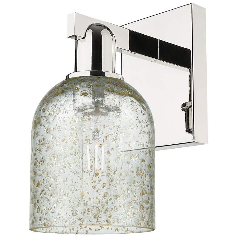 Image 1 Arcadia Caledonia 11" High Polished Nickel Sconce With Mica Shade