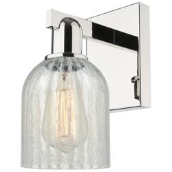 Arcadia Caledonia 11" High Polished Nickel Sconce With Mouchette Shade