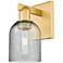 Arcadia Caledonia 11" High Satin Gold Sconce With Charcoal Shade
