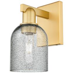 Arcadia Caledonia 11" High Satin Gold Sconce With Charcoal Shade