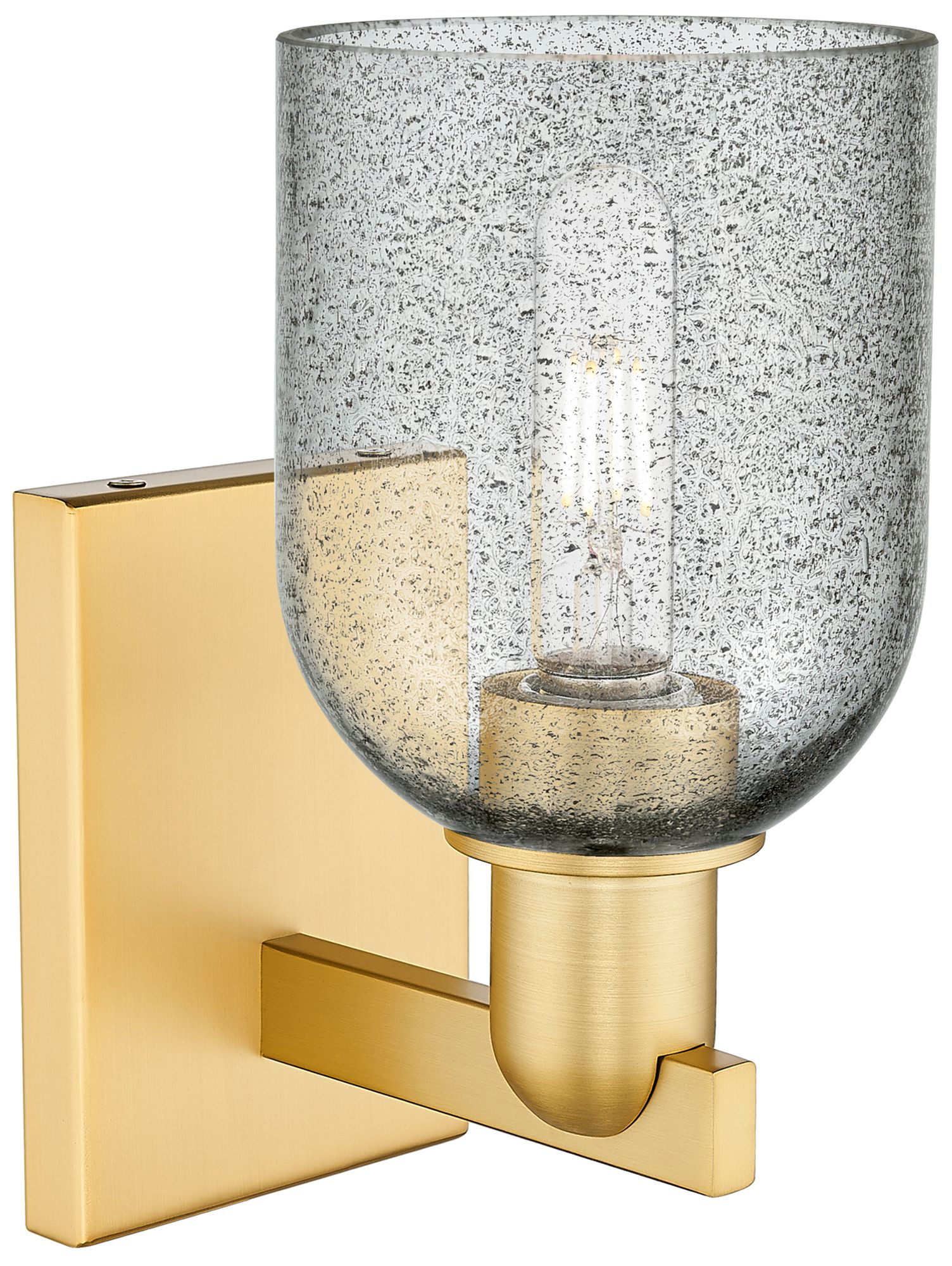 Image 2 Arcadia Caledonia 11" High Satin Gold Sconce With Charcoal Shade more views