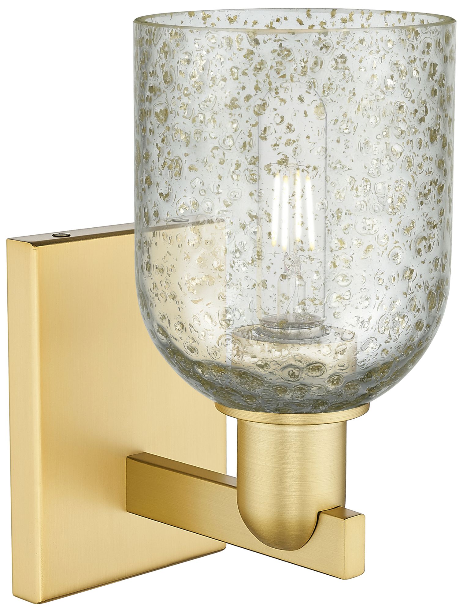 Image 2 Arcadia Caledonia 11" High Satin Gold Sconce With Mica Shade more views