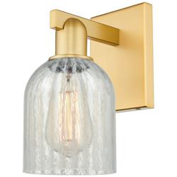 Arcadia Caledonia 11" High Satin Gold Sconce With Mouchette Shade
