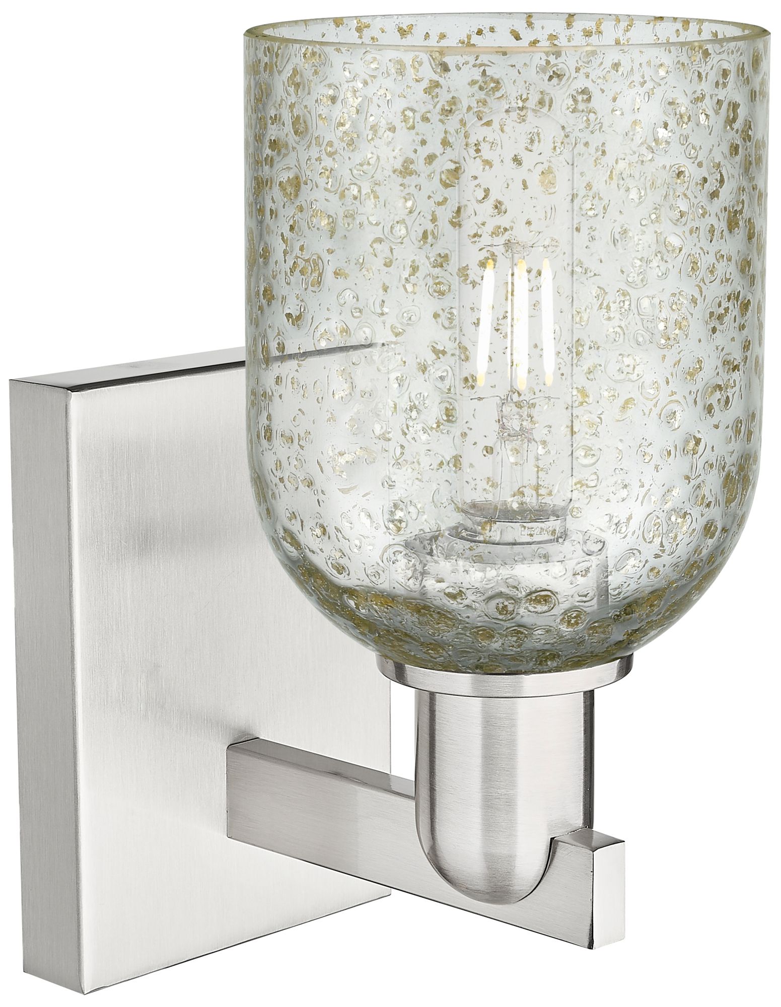 Image 2 Arcadia Caledonia 11" High Brushed Satin Nickel Sconce With Mica Shade more views