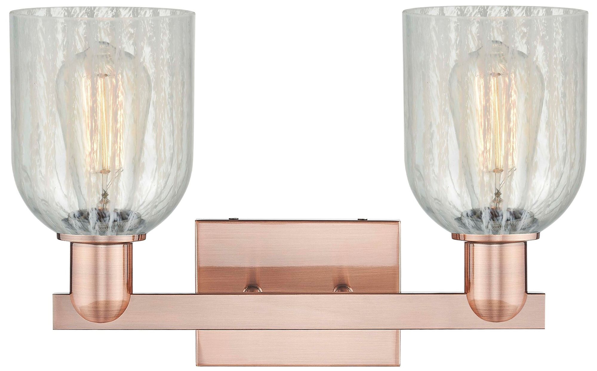 Image 2 Arcadia Caledonia 16"W 2 Light Copper Bath Light With Mouchette Shade more views