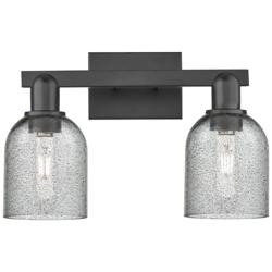 Arcadia Caledonia 16"W 2 Light Black Vanity Light w/ Charcoal Shade