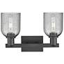 2_Arcadia Caledonia 16"W 2 Light Black Vanity Light w/ Charcoal Shade more views