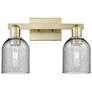 1_Arcadia Caledonia 16"W 2 Light Brass Vanity Light With Charcoal Shade