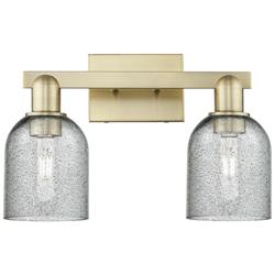 Arcadia Caledonia 16"W 2 Light Brass Vanity Light With Charcoal Shade