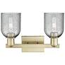2_Arcadia Caledonia 16"W 2 Light Brass Vanity Light With Charcoal Shade more views