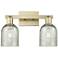 Arcadia Caledonia 16"W 2 Light Brass Vanity Light With Mica Shade