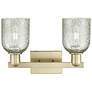 2_Arcadia Caledonia 16"W 2 Light Brass Vanity Light With Mica Shade more views
