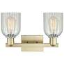 2_Arcadia Caledonia 16"W 2 Light Brass Vanity Light With Mouchette Shade more views