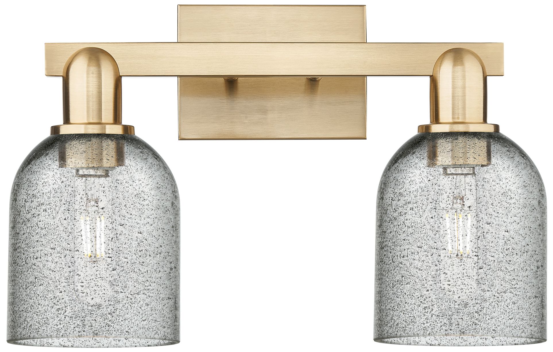 Arcadia Caledonia 16"W 2 Light Bronze Vanity Light w/ Charcoal Shade