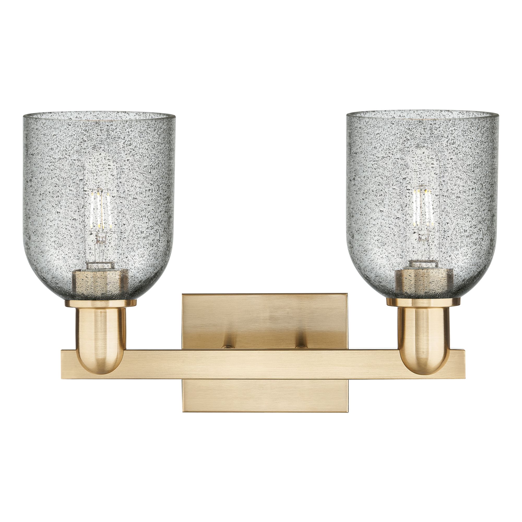 Image 2 Arcadia Caledonia 16"W 2 Light Bronze Vanity Light w/ Charcoal Shade more views