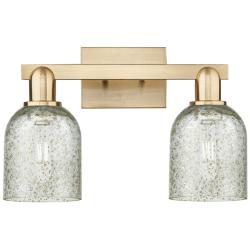 Arcadia Caledonia 16"W 2 Light Bronze Vanity Light w/ Mica Shade