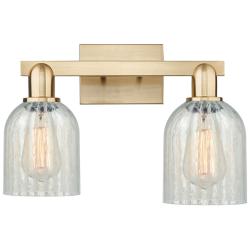 Arcadia Caledonia 16"W 2 Light Bronze Vanity Light w/ Mouchette Shade