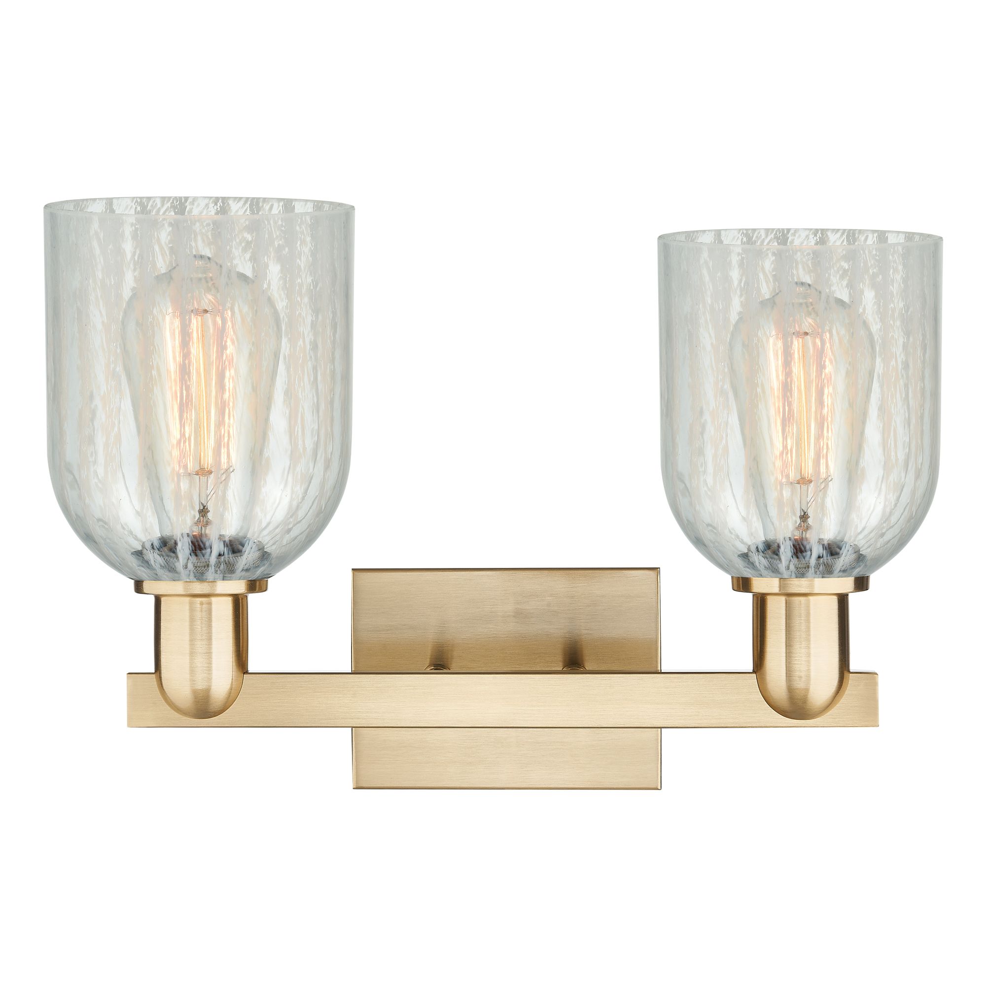 Image 2 Arcadia Caledonia 16"W 2 Light Bronze Vanity Light w/ Mouchette Shade more views