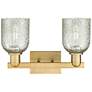 Arcadia Caledonia 16"W 2 Light Brushed Brass Bath Light w/ Mica Shade