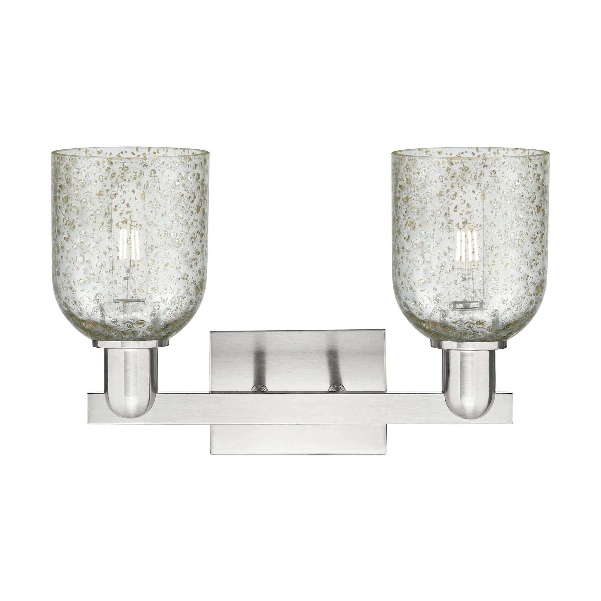 Image 2 Arcadia Caledonia 16"W 2 Light Brushed Nickel Bath Light w/ Mica Shade more views