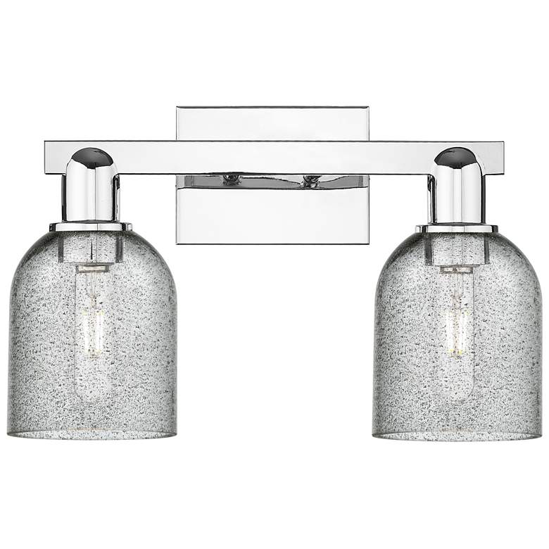 Image 1 Arcadia Caledonia 16"W 2 Light Chrome Vanity Light w/ Charcoal Shade