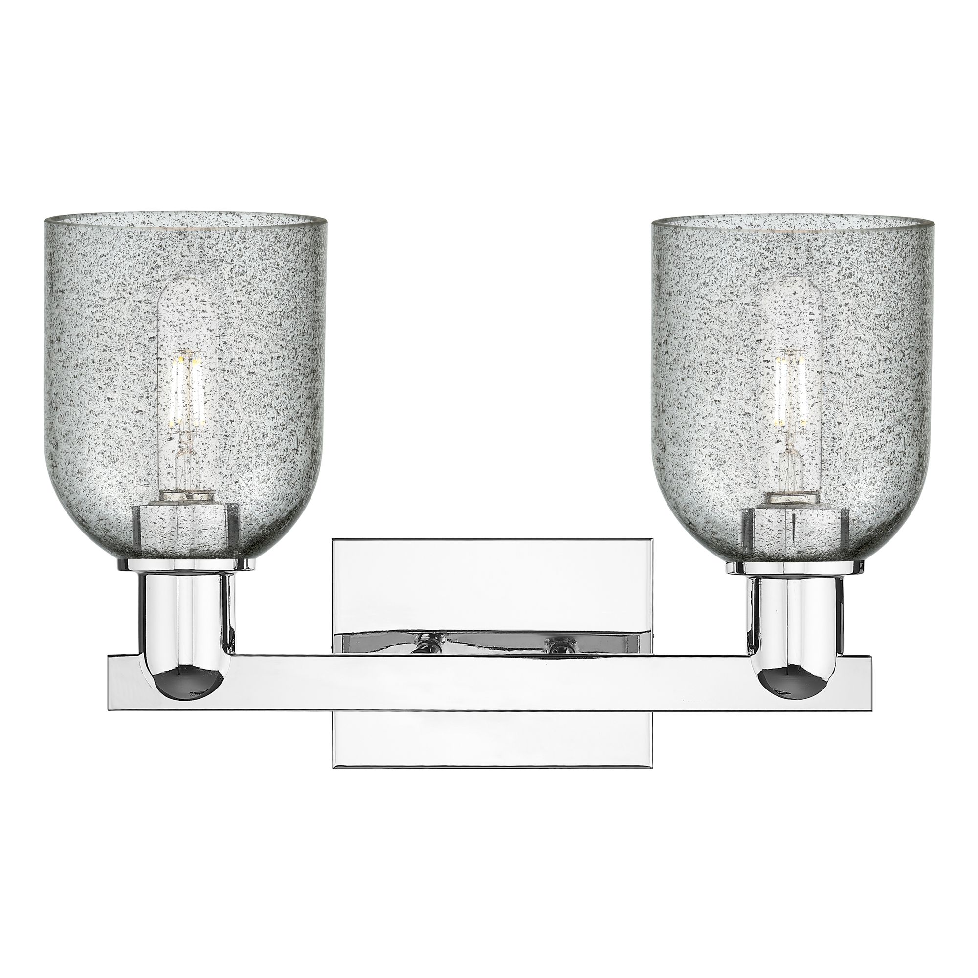 Image 2 Arcadia Caledonia 16"W 2 Light Chrome Vanity Light w/ Charcoal Shade more views
