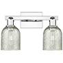 1_Arcadia Caledonia 16"W 2 Light Chrome Vanity Light w/ Mica Shade