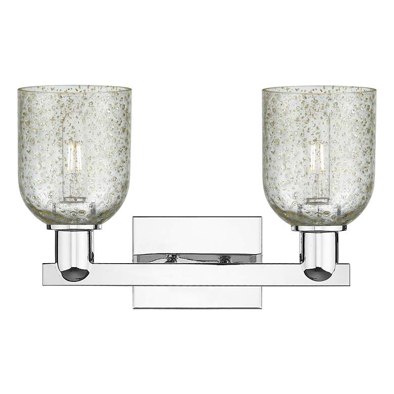 Image 2 Arcadia Caledonia 16"W 2 Light Chrome Vanity Light w/ Mica Shade more views