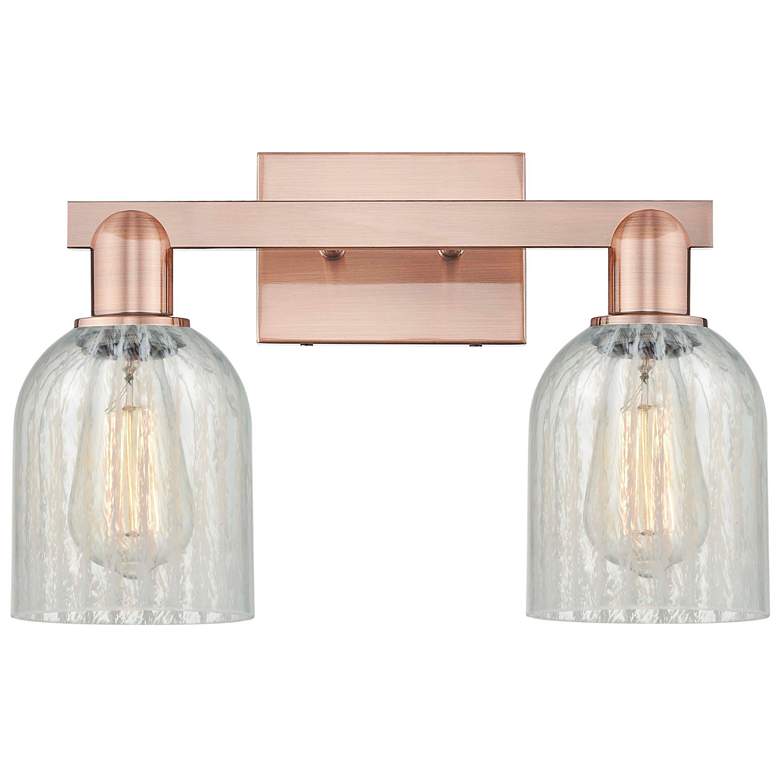 Image 1 Arcadia Caledonia 16"W 2 Light Copper Bath Light With Mouchette Shade