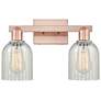 1_Arcadia Caledonia 16"W 2 Light Copper Bath Light With Mouchette Shade