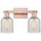 Arcadia Caledonia 16"W 2 Light Copper Bath Light With Mouchette Shade
