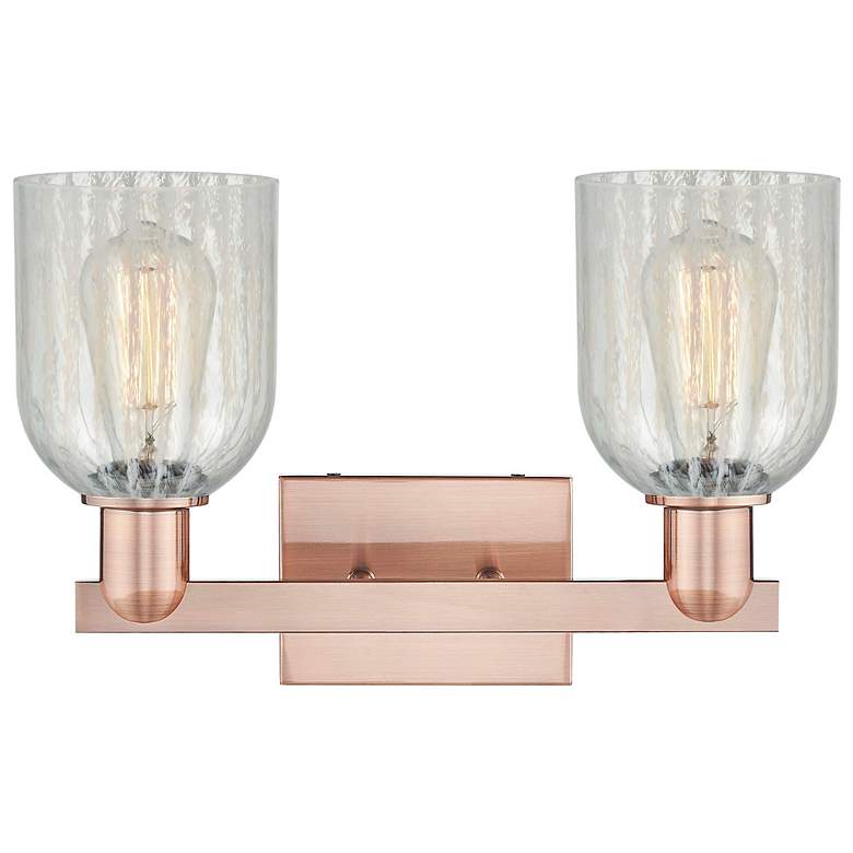 Image 2 Arcadia Caledonia 16"W 2 Light Copper Bath Light With Mouchette Shade more views