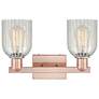 2_Arcadia Caledonia 16"W 2 Light Copper Bath Light With Mouchette Shade more views
