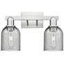 Arcadia Caledonia 16"W 2 Light Nickel Bath Light w/ Charcoal Shade