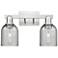 Arcadia Caledonia 16"W 2 Light Nickel Bath Light w/ Charcoal Shade