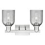 Arcadia Caledonia 16"W 2 Light Nickel Bath Light w/ Charcoal Shade