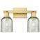 Arcadia Caledonia 16"W 2 Light Satin Gold Vanity Light With Mica Shade