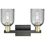 2_Arcadia Caledonia 16"W 2-Lt Black Brass Bath Light w/ Charcoal Shade more views