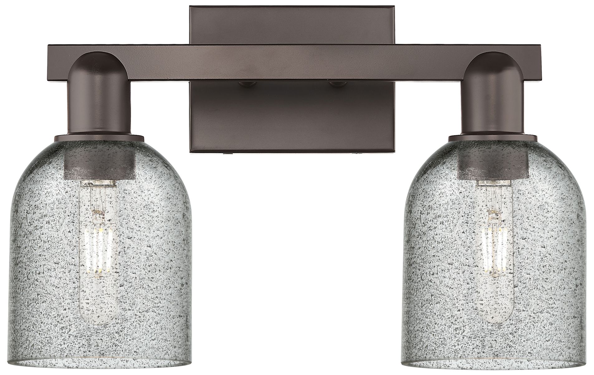 Arcadia Caledonia 16"W 2-Lt Oiled Bronze Bath Light w/ Charcoal Shade