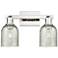 Arcadia Caledonia 16"W 2-Lt Polished Nickel Bath Light w/ Mica Shade