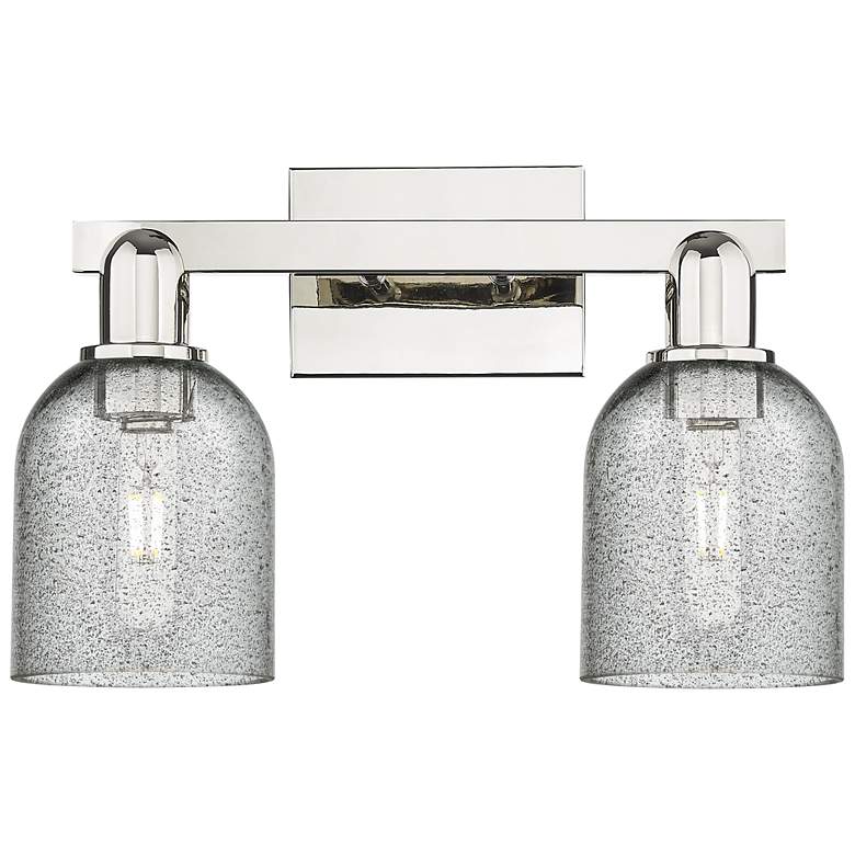 Image 1 Arcadia Caledonia 16"W 2-Lt Polished Nickel Vanity w/ Charcoal Shade