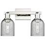 1_Arcadia Caledonia 16"W 2-Lt Polished Nickel Vanity w/ Charcoal Shade