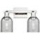 Arcadia Caledonia 16"W 2-Lt Polished Nickel Vanity w/ Charcoal Shade