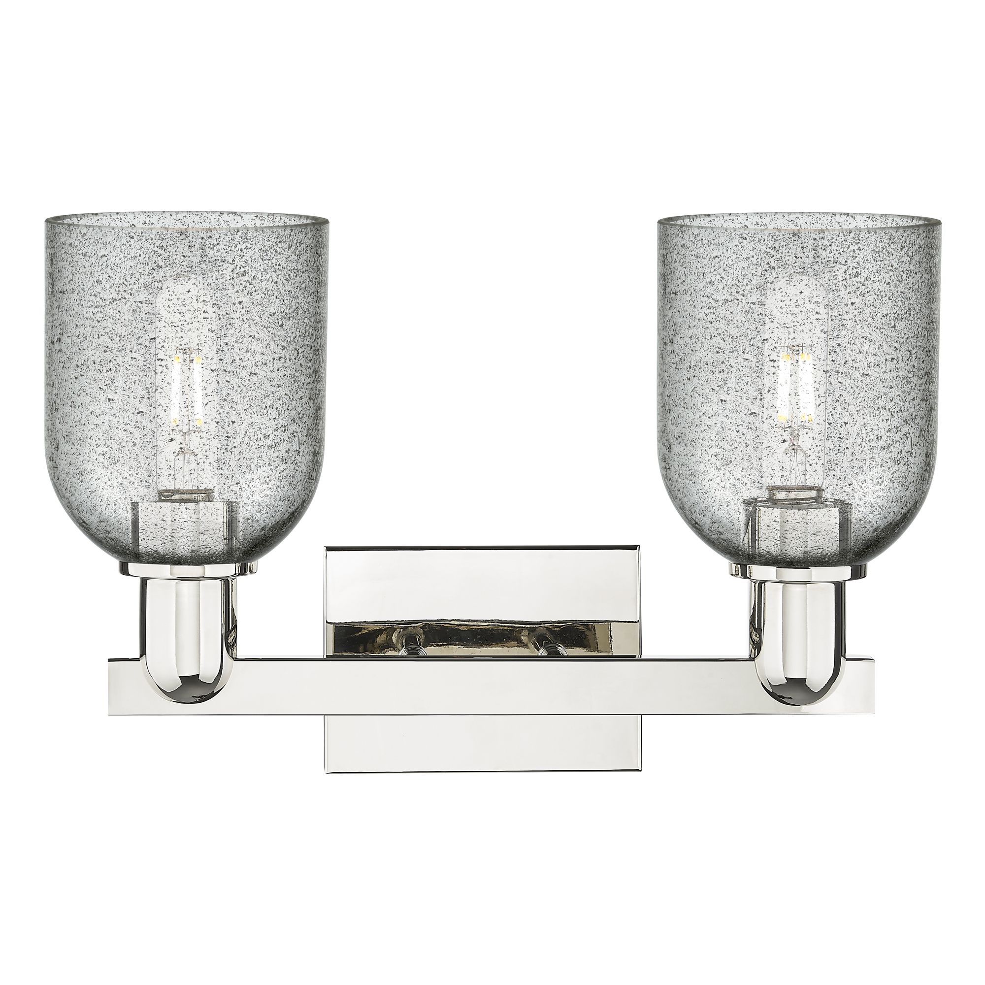 Image 2 Arcadia Caledonia 16"W 2-Lt Polished Nickel Vanity w/ Charcoal Shade more views
